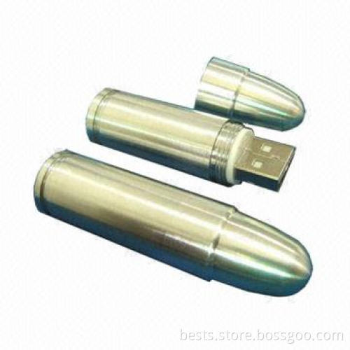 Bullet-shaped Metal USB Flash Drive, Used for Promotional Gifts, Customized Logos are Accepted